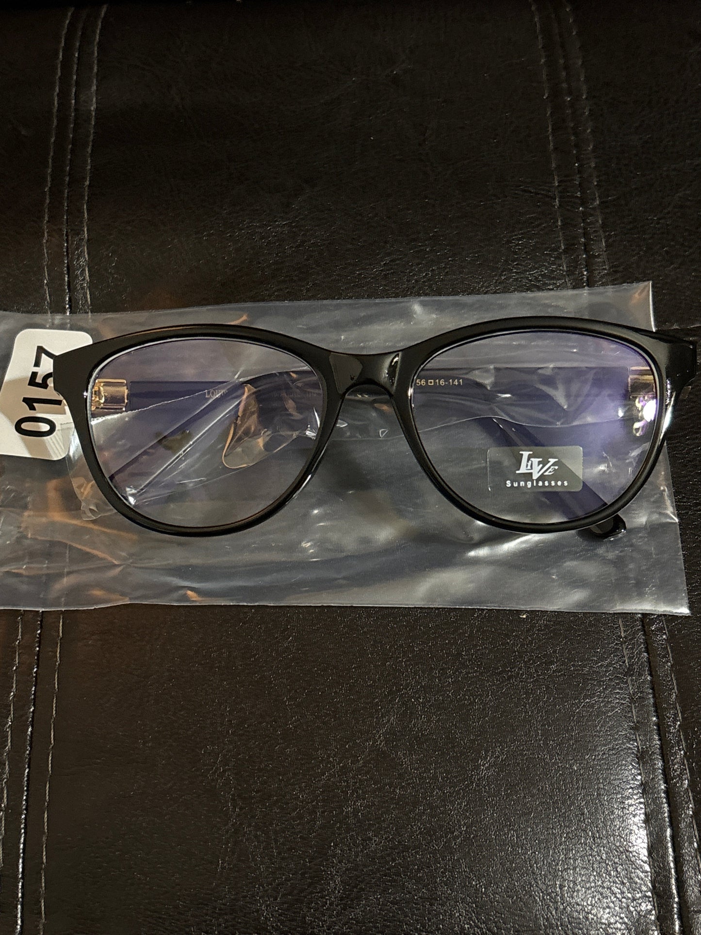 🕶️ Luxury Black Frame Gold Logo Optical Glasses — Style #0157 💎✨