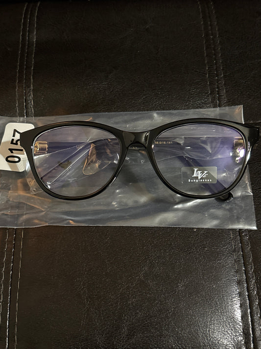 🕶️ Luxury Black Frame Gold Logo Optical Glasses — Style #0157 💎✨