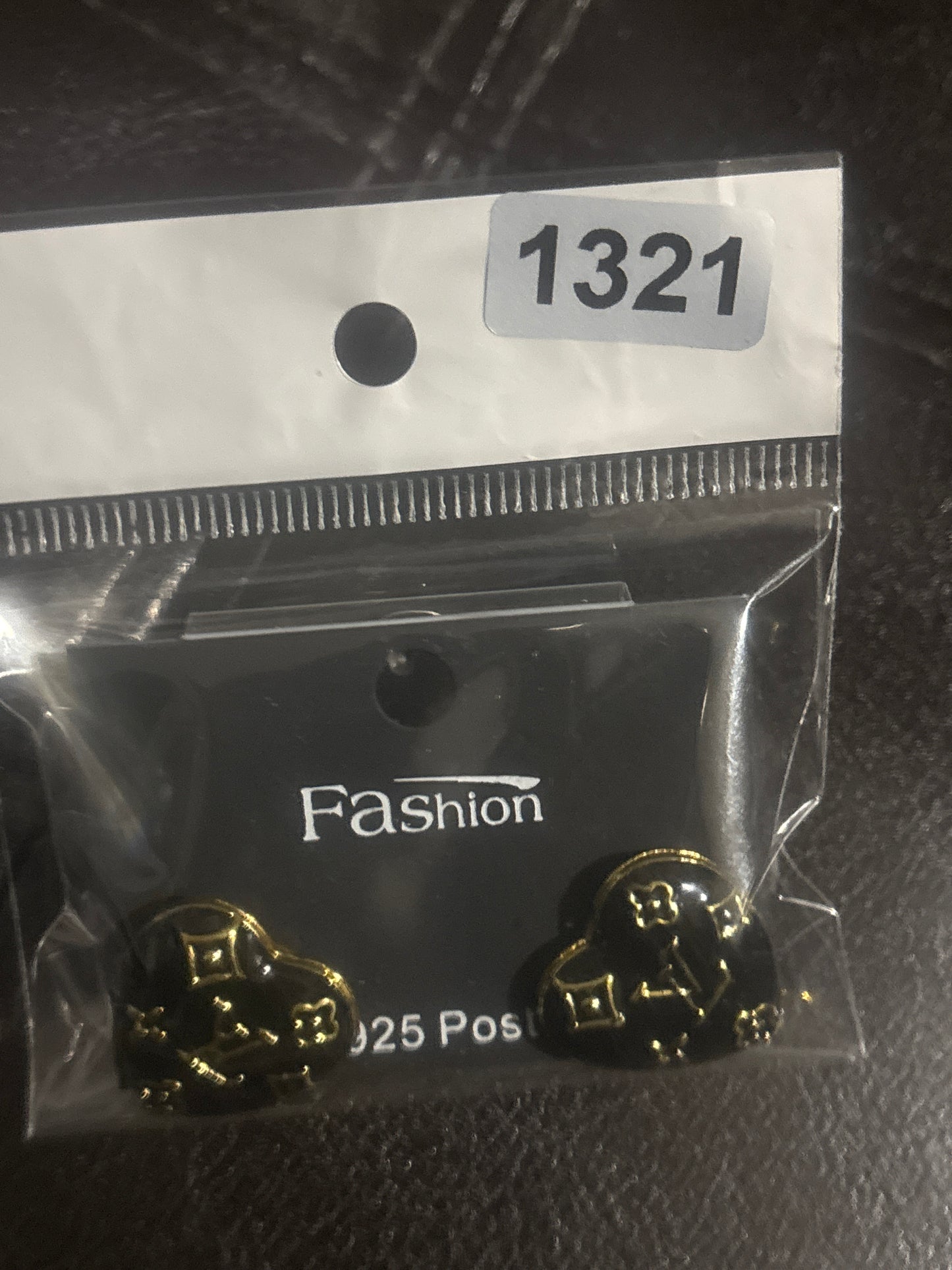 ✨ Monogram Heart Stud Earrings — Gold & Black — Items #1538 #1306 #1321