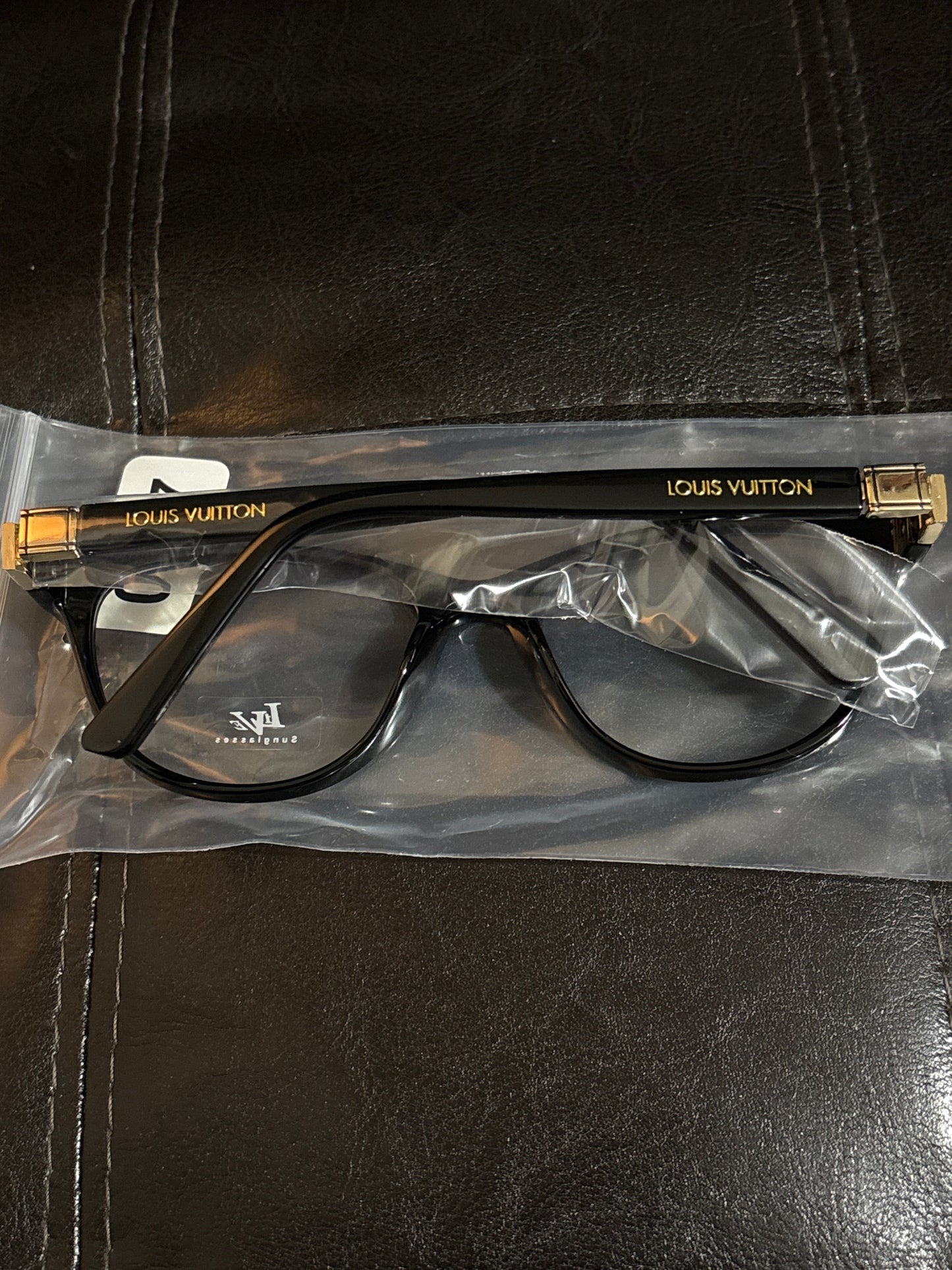 🕶️ Luxury Black Frame Gold Logo Optical Glasses — Style #0157 💎✨
