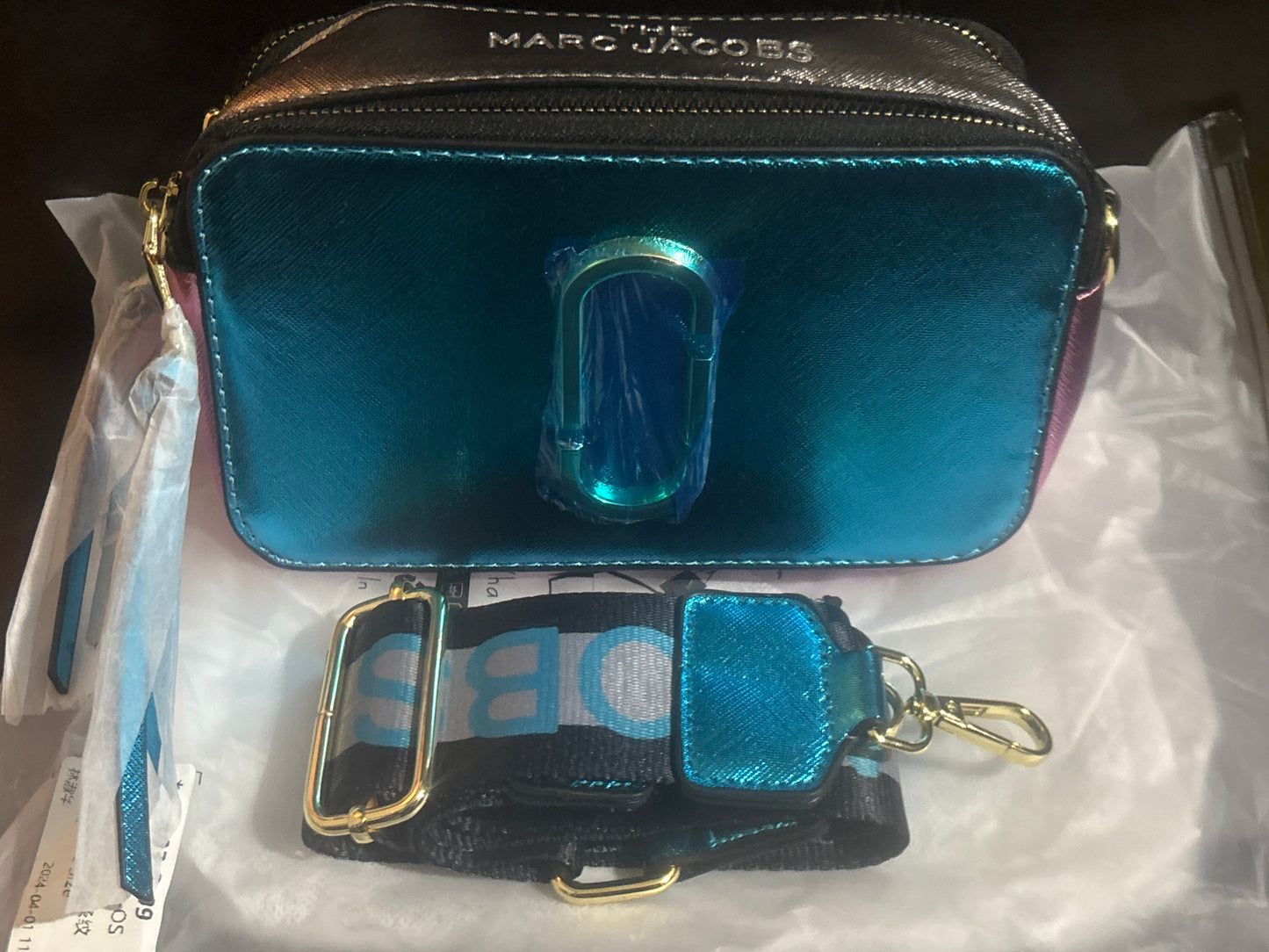 Marc Jacobs Snapshot Camera Bag 💙✨ Metallic Teal Crossbody | Gold Hardware 💎👜