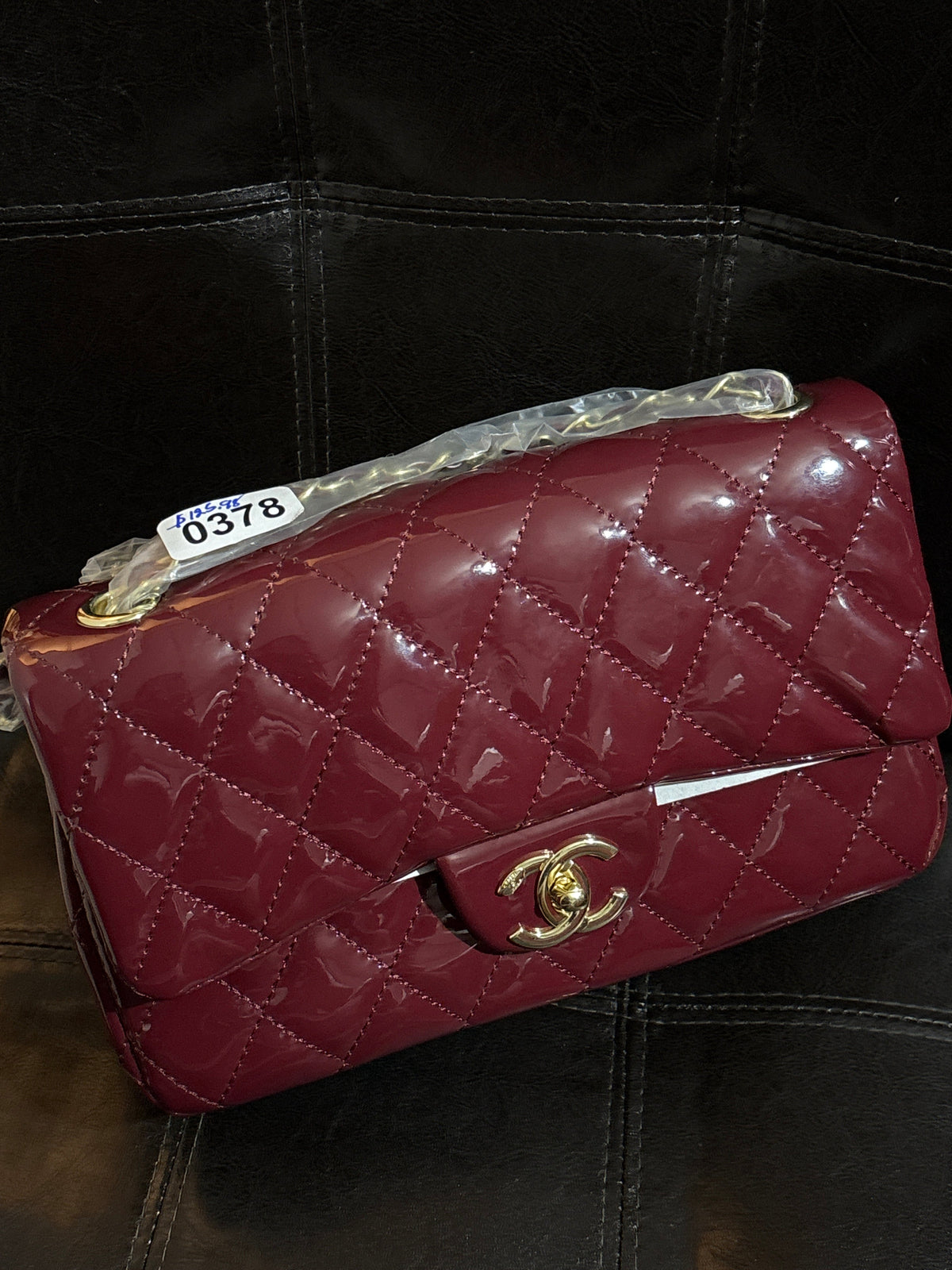 Luxury Inspired Chanel CC Quilted Patent Flap Bag | Burgundy Wine & Gold Hardware 🍷👑✨ #0378
