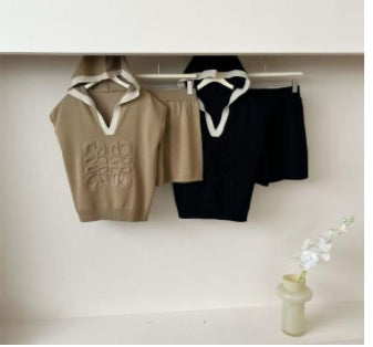 ✨ Luxury Anagram Embossed Knit Hoodie & Shorts Lounge Set — Items #1820 #1842 #1822 #1826 #1819