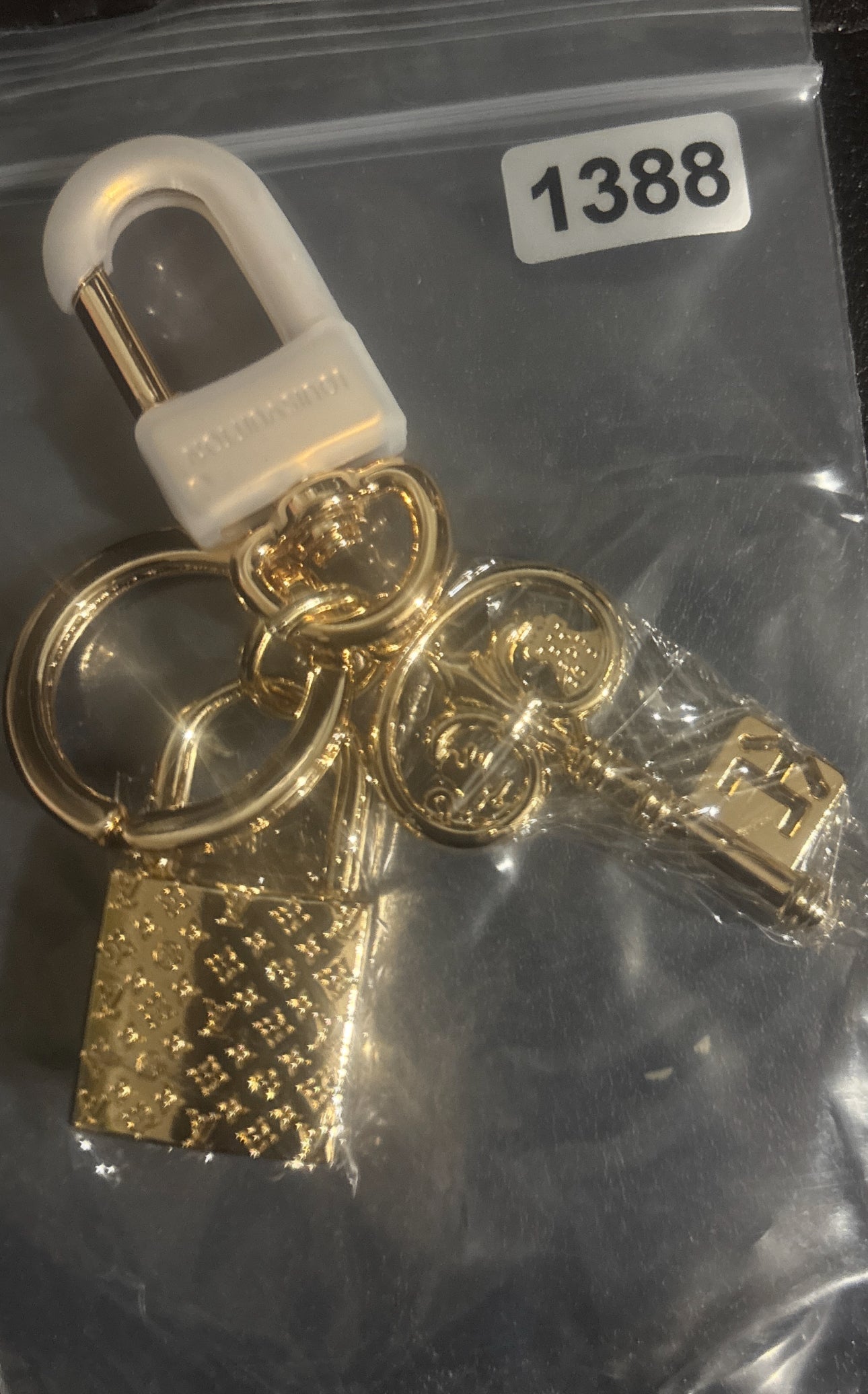 ✨ Luxury Monogram Lock & Charm Keychain — Gold & Silver — Items #1384-#1494