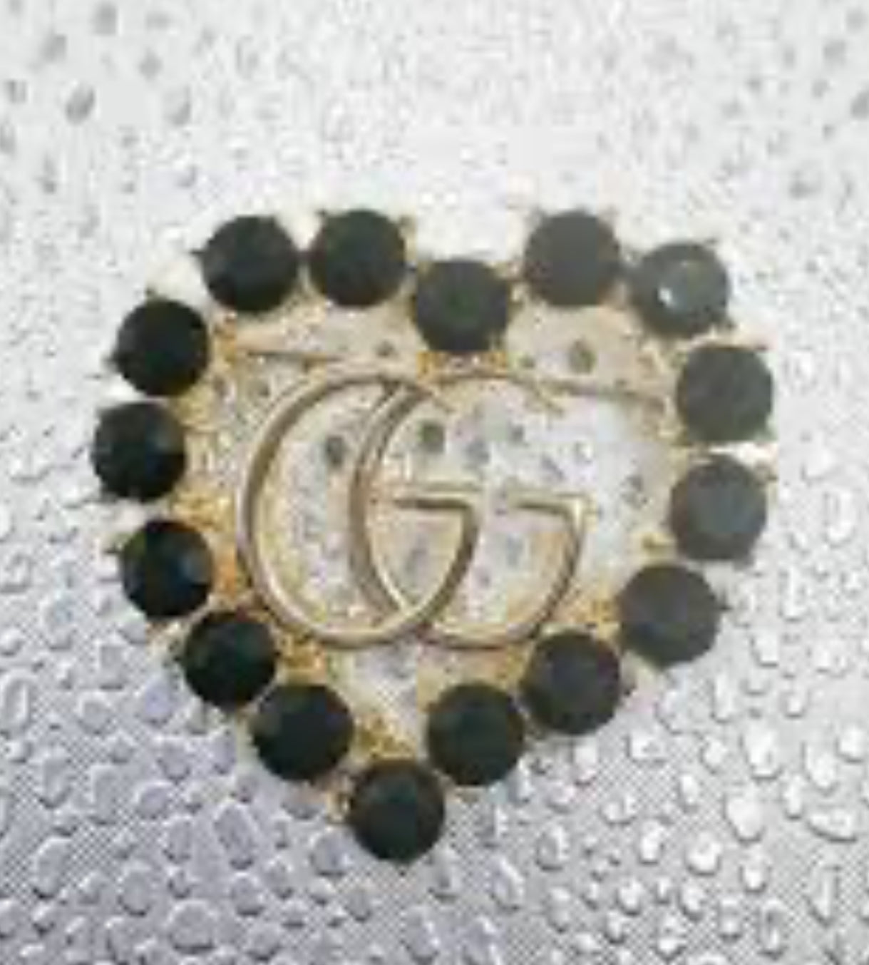 🖤✨Luxury Black Crystal Heart GG Logo Brooch Pin — Item #1449💖