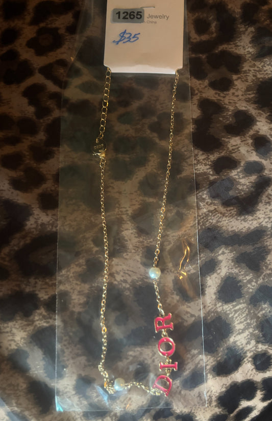 💎 Luxury Pink Letter Inspired Necklace ✨