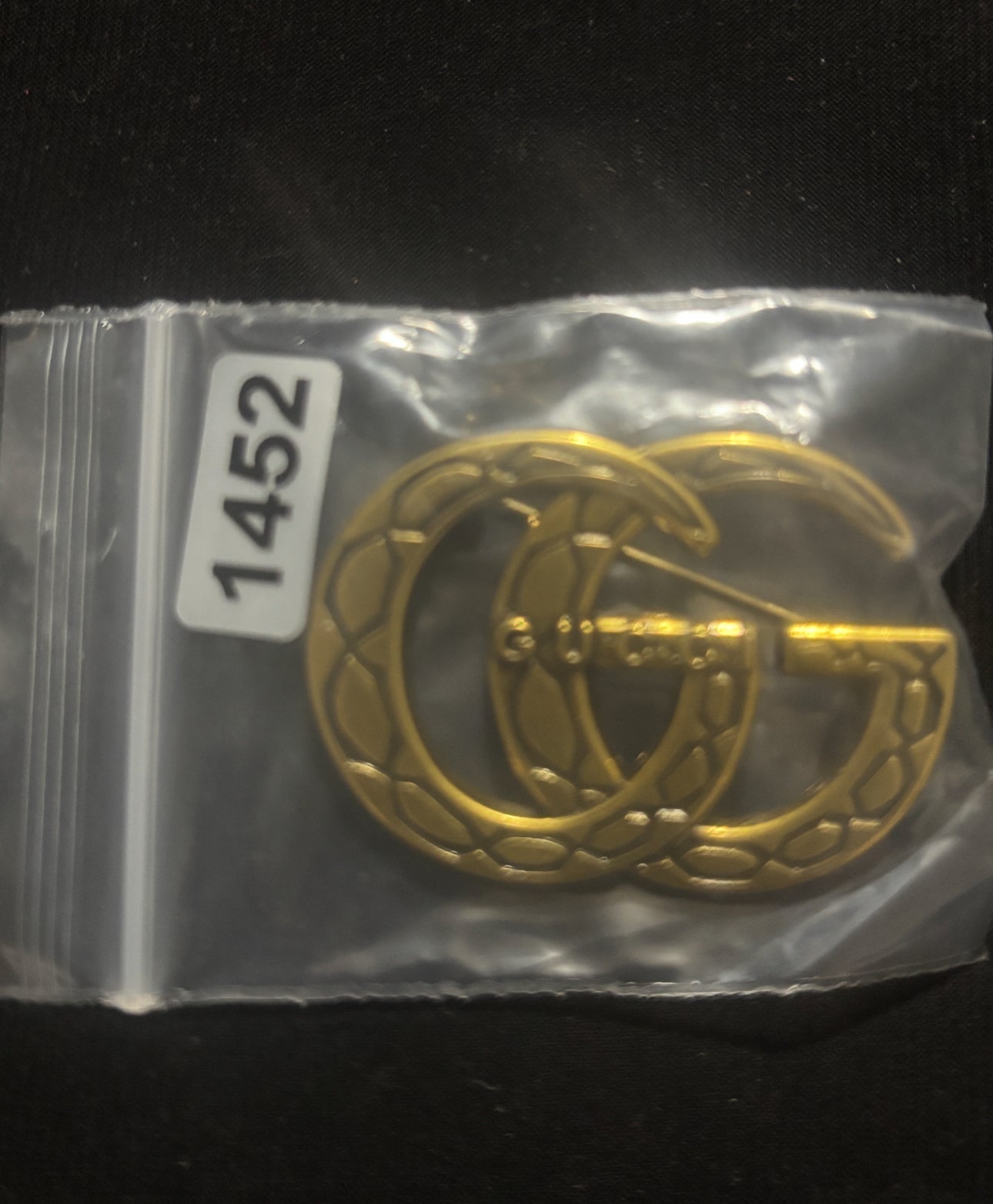 Luxury Interlocking GG Snake-Texture Brooch — Items #1452 & #1460