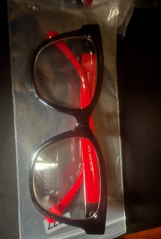 Luxury Black & Red Frame Eyewear — Items #1377, #1755 & #0144