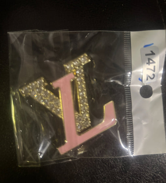 💎Luxury Pink Enamel & Crystal Monogram Brooch Pin — Items.  💖#1451 & #1472💖