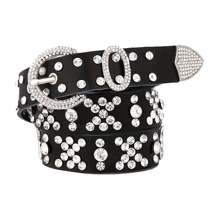 ✨Black Rhinestone Western Belt