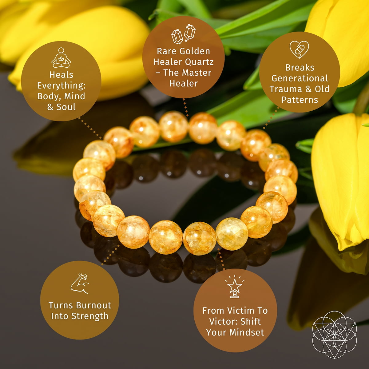 ✨The Master Reset – Golden Healer Quartz Bracelet🛍️