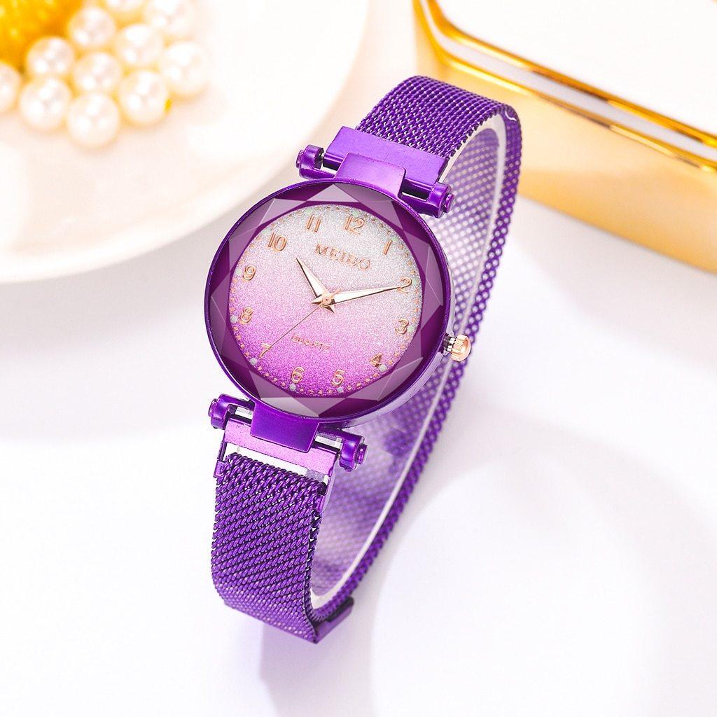 Women's Gradient Color Magnet Buckle Watch ⌚✨ Luxury Quartz | 6 Colors 💜❤️💙