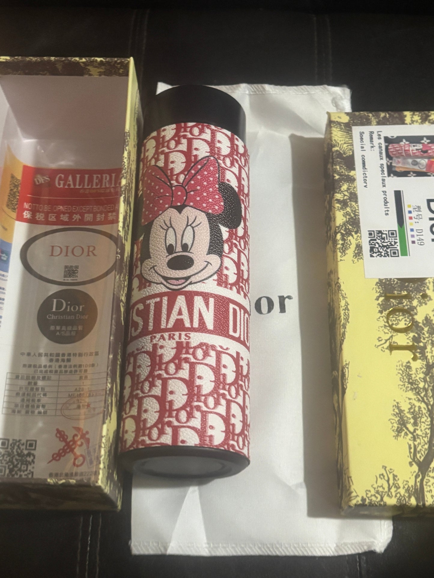 ✨Christian Dior x Minnie Mouse Thermos Tumbler ✨💞💜 Dior Oblique Monogram Insulated Bottle | Limited Edition 💎👑