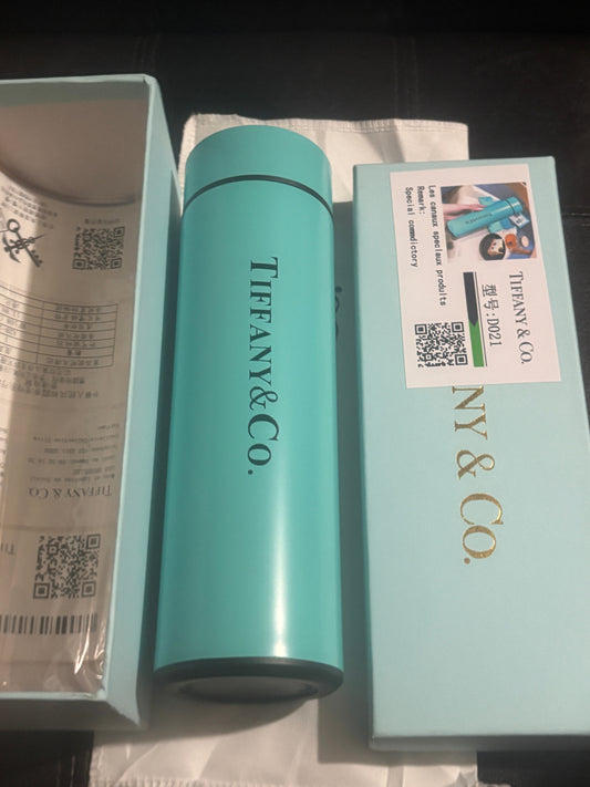 ✨Tiffany & Co. Smart LED Temperature Display Thermos Tumbler ✨💙🤍 Iconic Tiffany Blue Insulated Bottle | Limited Edition 💎👑