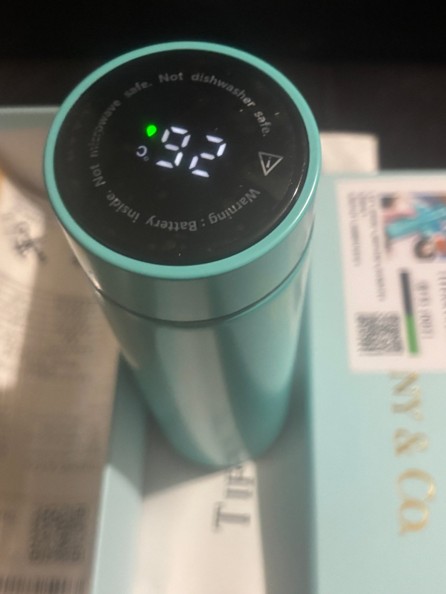 ✨Tiffany & Co. Smart LED Temperature Display Thermos Tumbler ✨💙🤍 Iconic Tiffany Blue Insulated Bottle | Limited Edition 💎👑