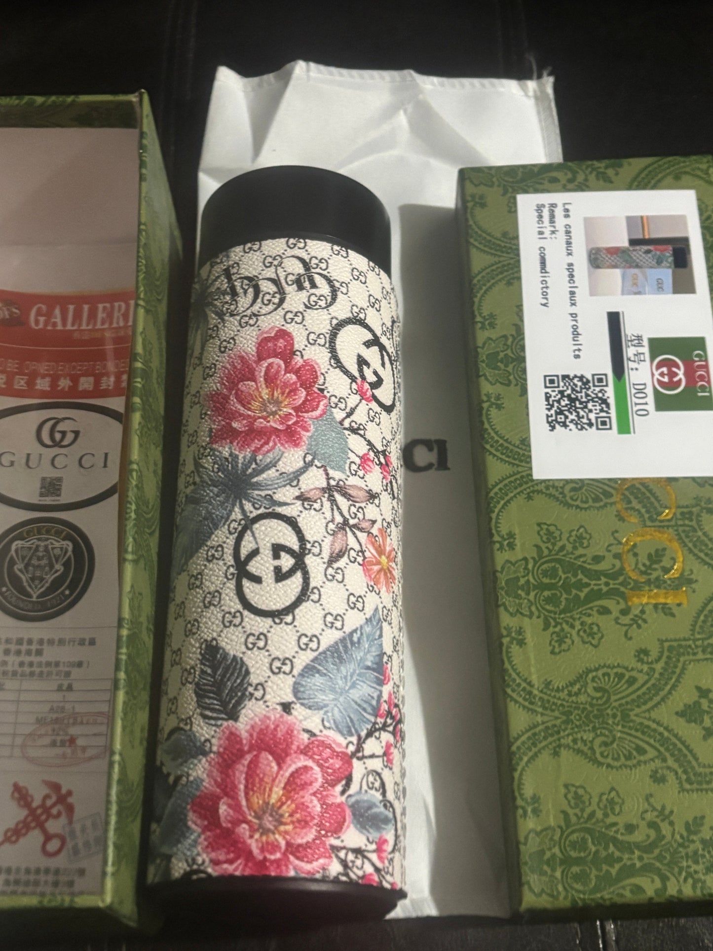 🌸Gucci GG Flora Botanical Thermos Tumbler ✨🌸🦋 Cream GG Monogram Floral Insulated Bottle | Limited Edition 💎👑