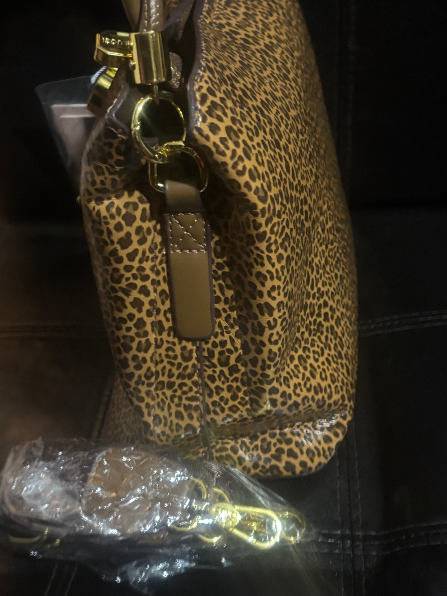Luxury Mickey Mouse Leopard Print Bucket Bag with Mickey Head Drawstring Toggle 🐆🐭💰✨