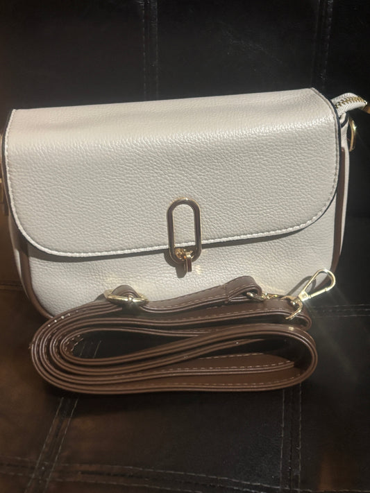 Luxury Mushidaishu Cream Pebbled Leather Flap Crossbody Bag with Gold Loop Twist-Lock 🤎💰✨