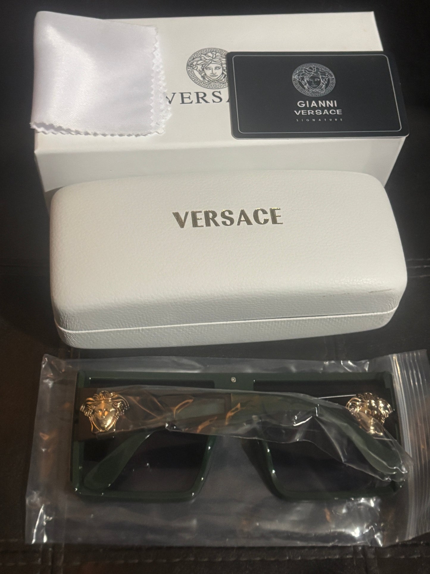 ✨Luxury Inspired Versace Shield Sunglasses | Gold Medusa Emblem 🖤👑✨ #0335