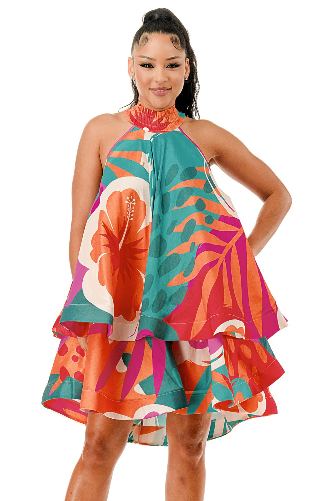 ✨Halter Neck Sleeveless Ruffle Dress🎀