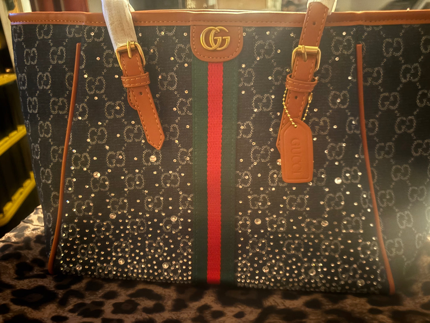 ✨The Luxe 💞 Denim Crystal Tote
