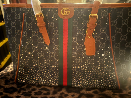 ✨The Luxe 💞 Denim Crystal Tote