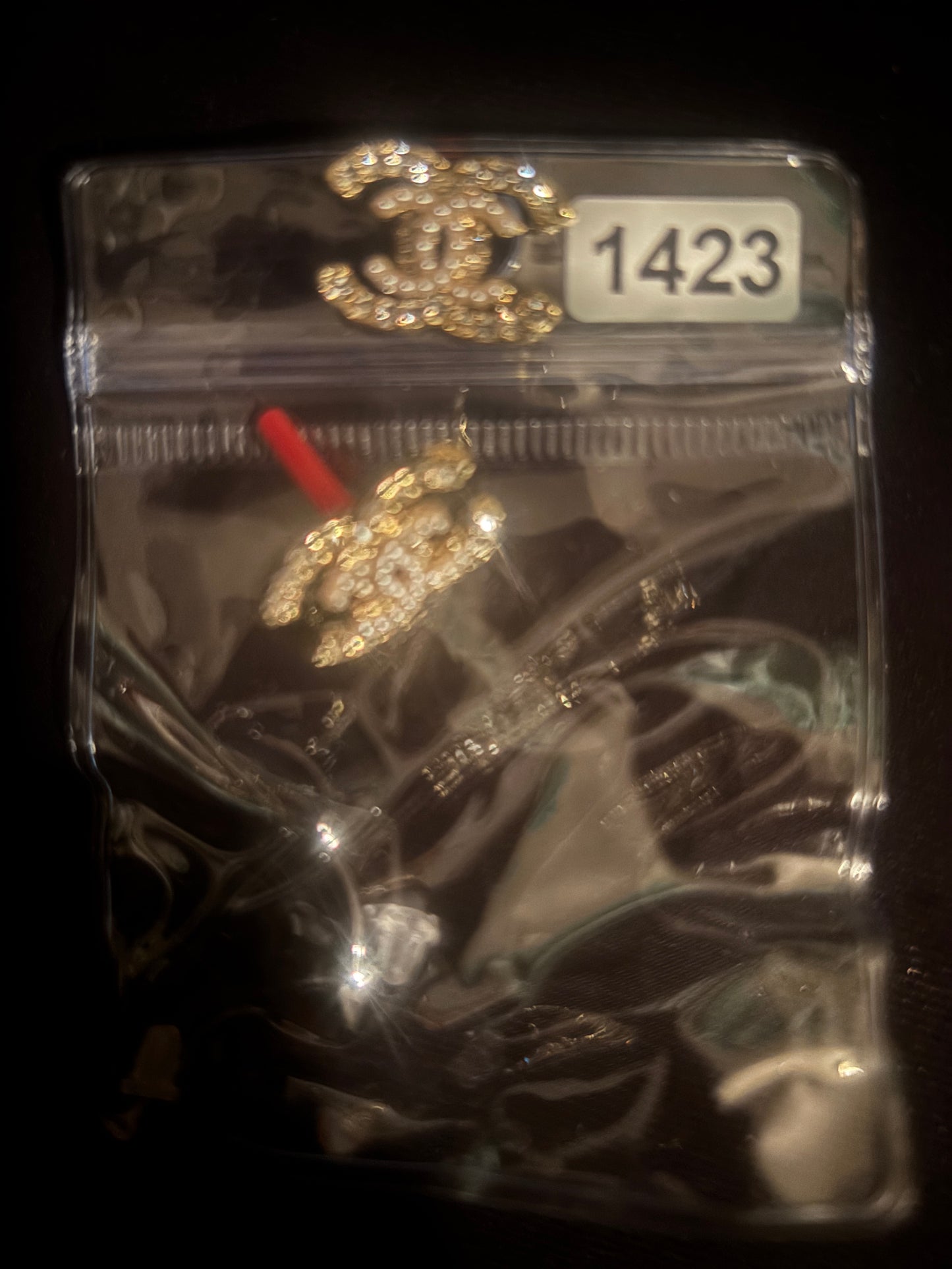 ✨The Luxe ✨ Crystal Logo Stud Earrings