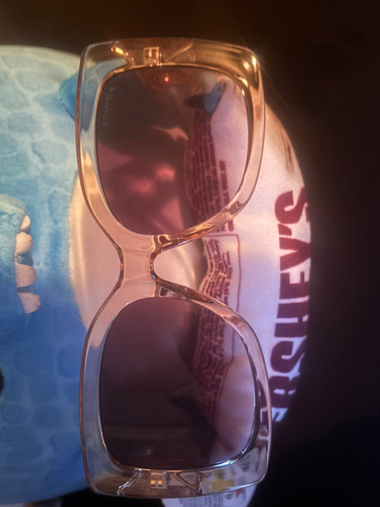🌟Luxury Peach Crystal Acetate Oversized Square Sunglasses — Items #0162 & #0175🍑
