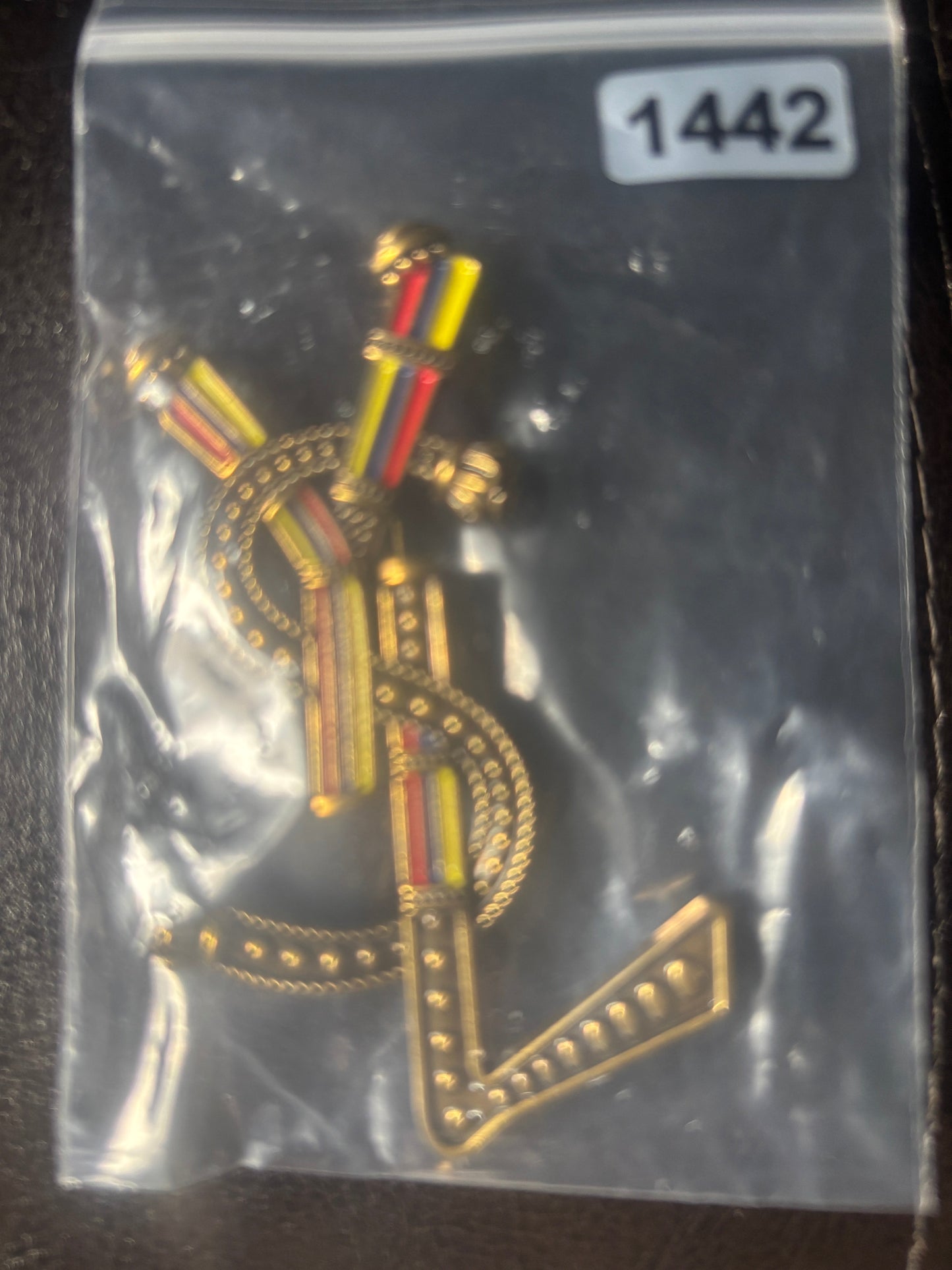 ✨Luxury YSL Opyum Berber Enamel Monogram Brooch — Items #1442 & #1455🌈🌟