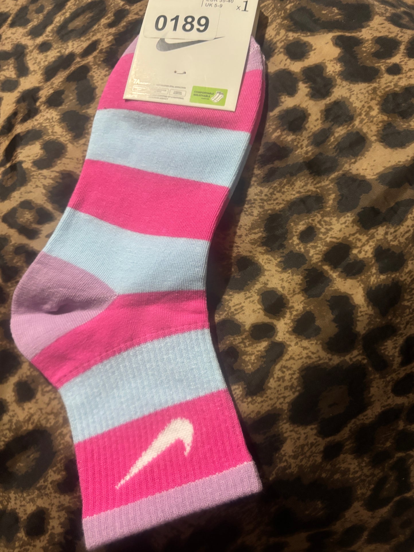 Multicolor Pastel Stripe Crew Socks — Items #0187 #0188 #0189 #0201 #0205
