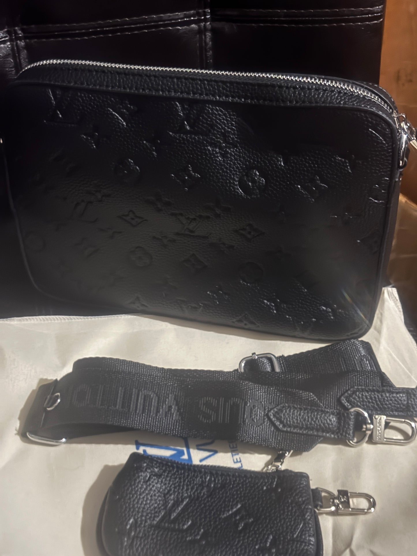 ✨ Monogram Shadow Leather Duo Messenger Bag in Black — Item #1867
