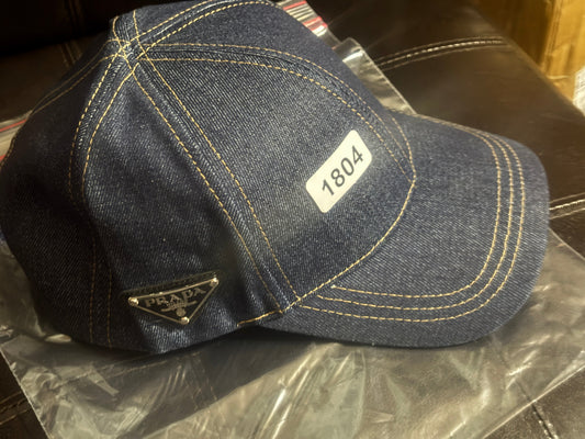 ✨ Denim Baseball Cap with Enamel Triangle Logo — Item #1804