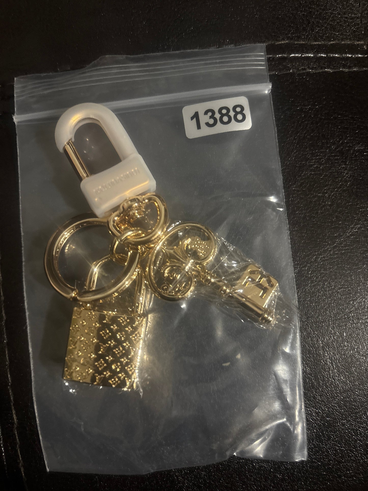 ✨ Luxury Monogram Lock & Charm Keychain — Gold & Silver — Items #1384-#1494