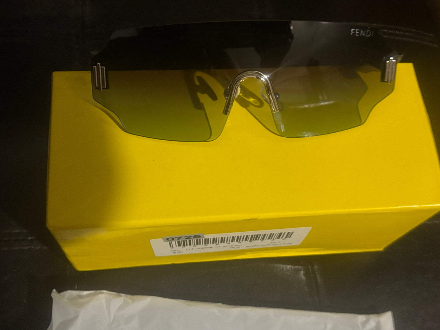 ✨ Rimless Shield Mask Sunglasses with Metallic Nose Bridge & Logo Temples — Item #1838