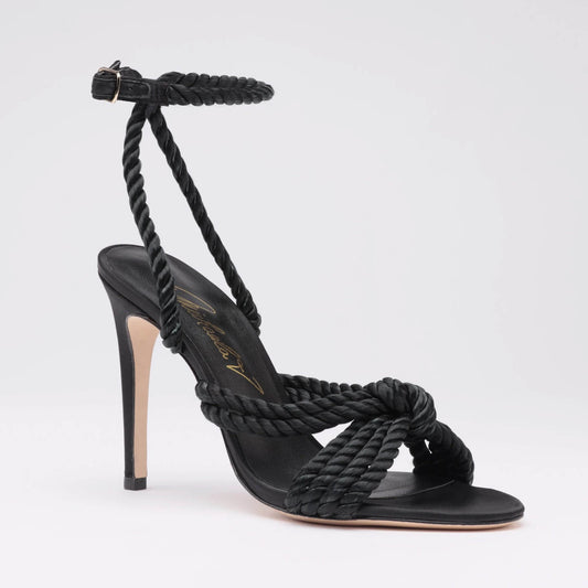 ✨Michaela V Selene Schwarze Satin-Absatzschuhe🎀