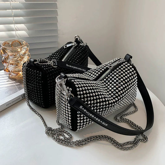 ✨Ausgefallene Strass-Tasche | Neu eingetroffene Tide Fashion Unterarmtasche & Volldiamant-Kristall-Handtasche (Weibliche Sommer Crossbody)
