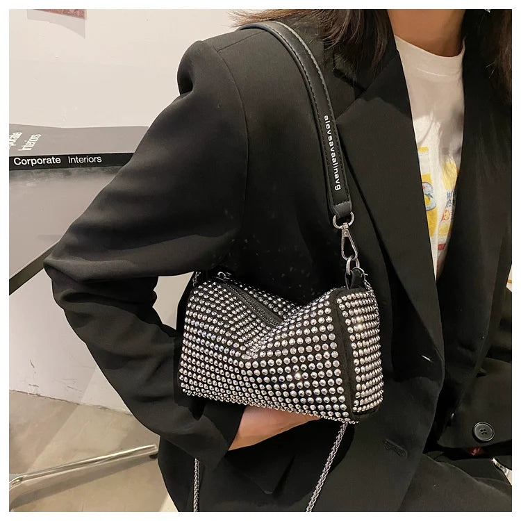 ✨Fancy Rhinestone Bag | New Arrival Tide Fashion Underarm Bag & Full Diamond Crystal Handbag (Female Summer Crossbody)