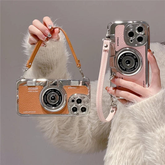 🎀Luxus Retro Stereo Kamera Lanyard iPhone Hülle✨
