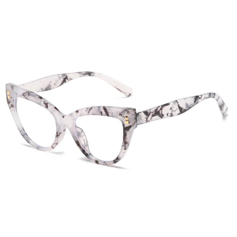 ✨Anti Blue Light Optical Cat Eye Glasses Women Vintage Brand Designer Myopia Prescription Sexy Ladies Rivet Eye Glasses Frame