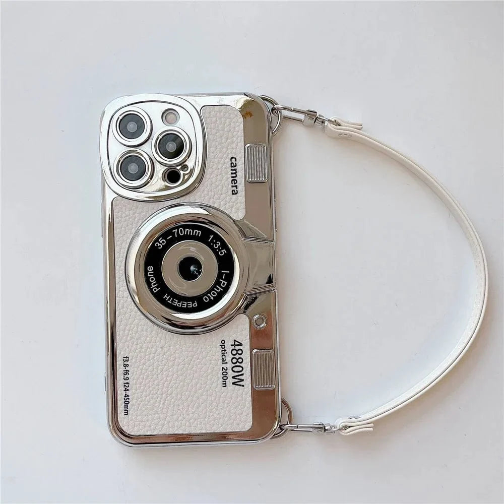 🎀Luxury Retro Stereo Camera Lanyard iPhone Case✨