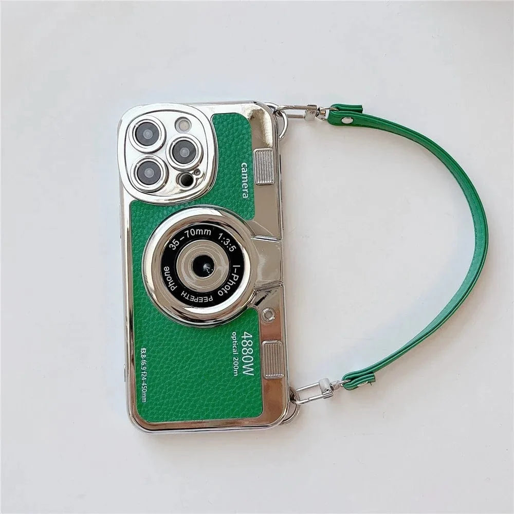 🎀Luxury Retro Stereo Camera Lanyard iPhone Case✨