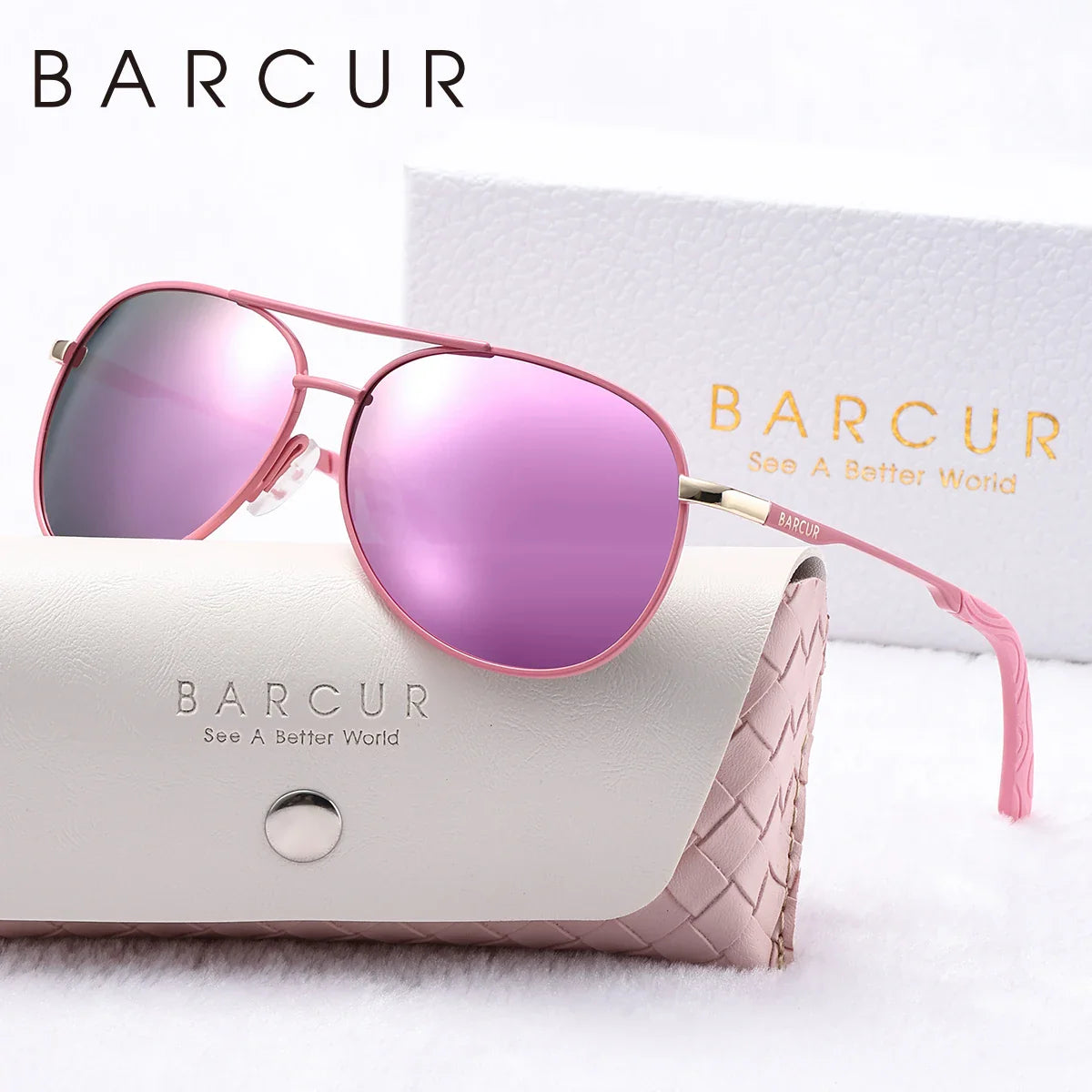 BARCUR Women's Polarized Sunglasses 🕶️✨ UV400 Blue Gradient Mirror Lenses Metal Frame
