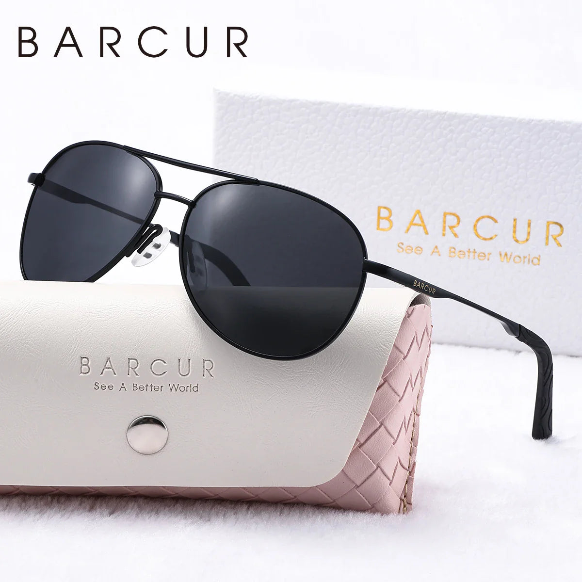 BARCUR Women's Polarized Sunglasses 🕶️✨ UV400 Blue Gradient Mirror Lenses Metal Frame