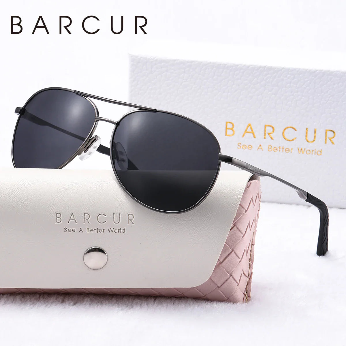 BARCUR Women's Polarized Sunglasses 🕶️✨ UV400 Blue Gradient Mirror Lenses Metal Frame