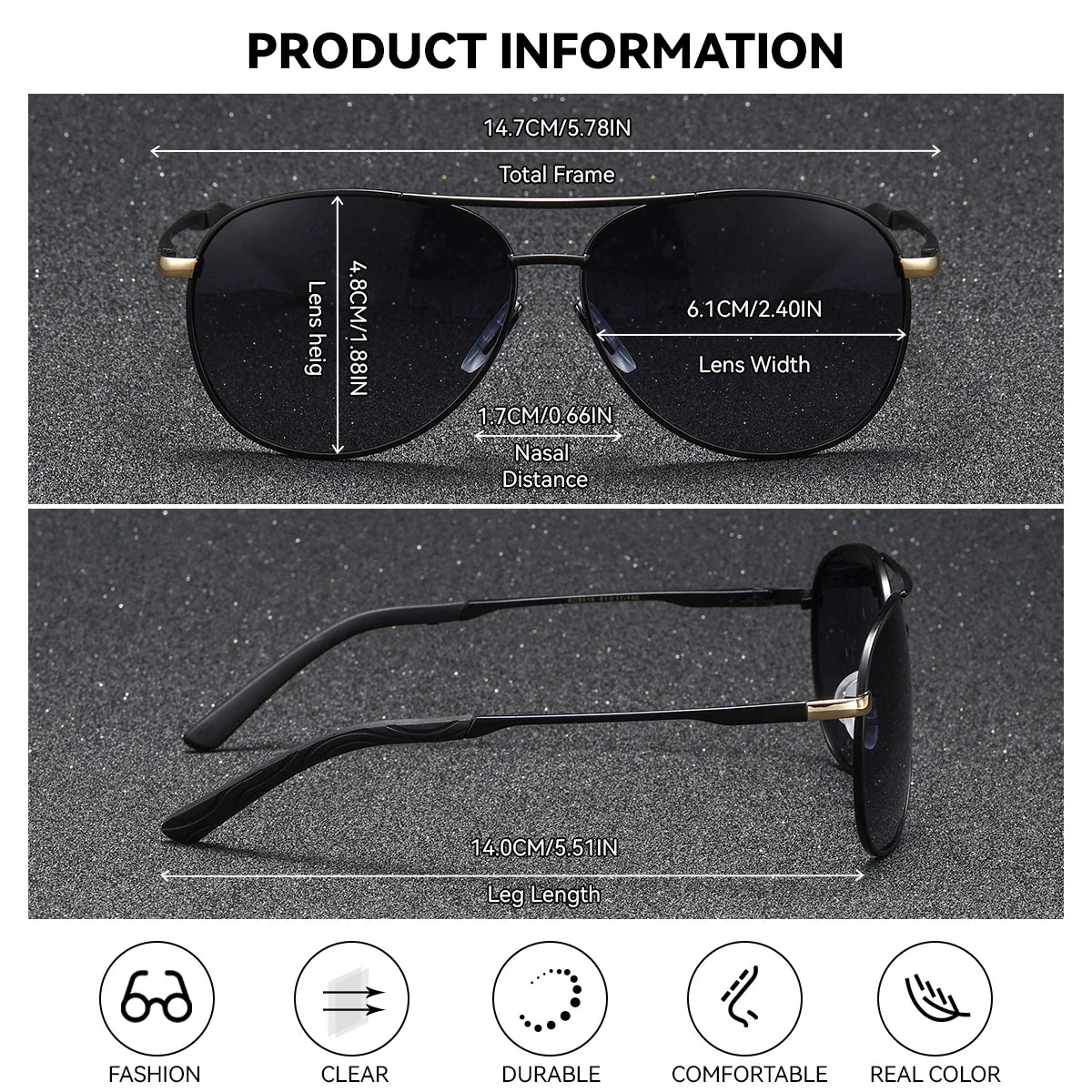 BARCUR Women's Polarized Sunglasses 🕶️✨ UV400 Blue Gradient Mirror Lenses Metal Frame