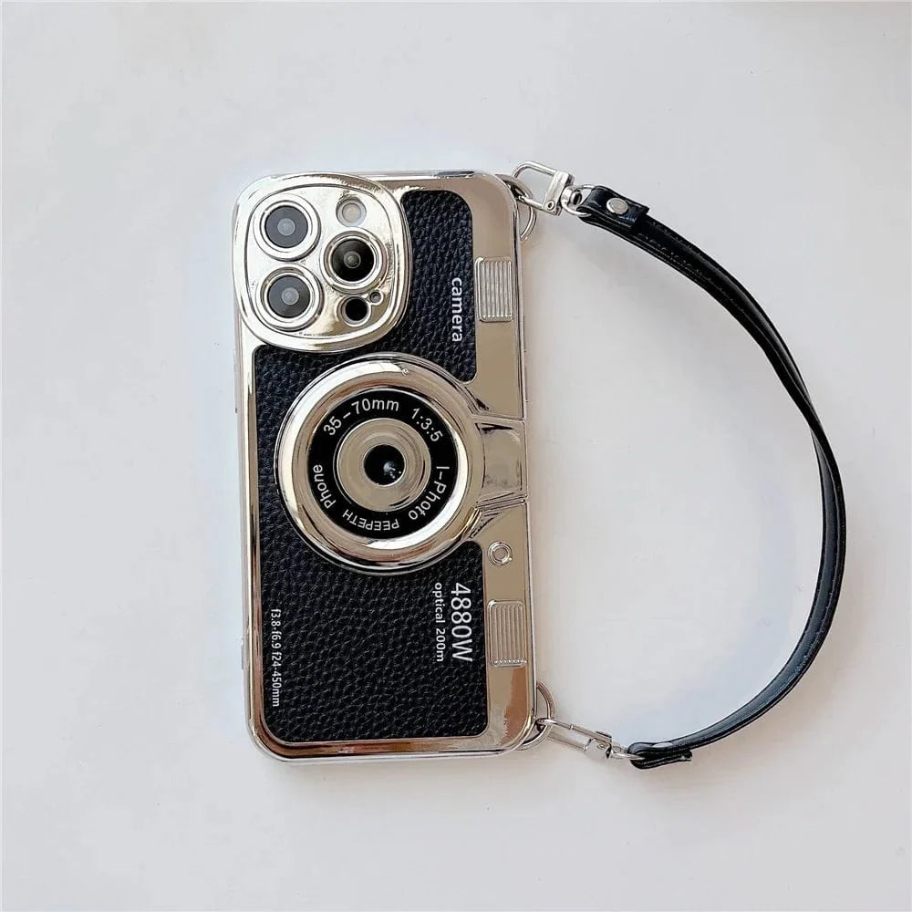 🎀Luxury Retro Stereo Camera Lanyard iPhone Case✨