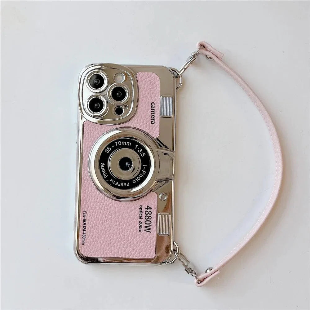 🎀Luxury Retro Stereo Camera Lanyard iPhone Case✨