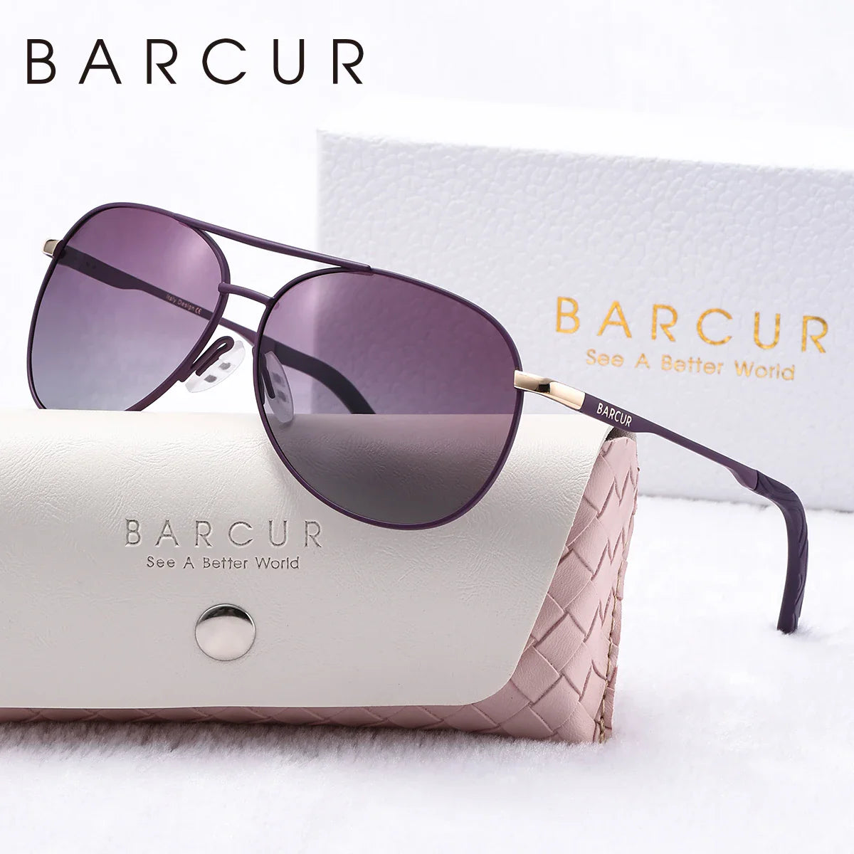 BARCUR Women's Polarized Sunglasses 🕶️✨ UV400 Blue Gradient Mirror Lenses Metal Frame