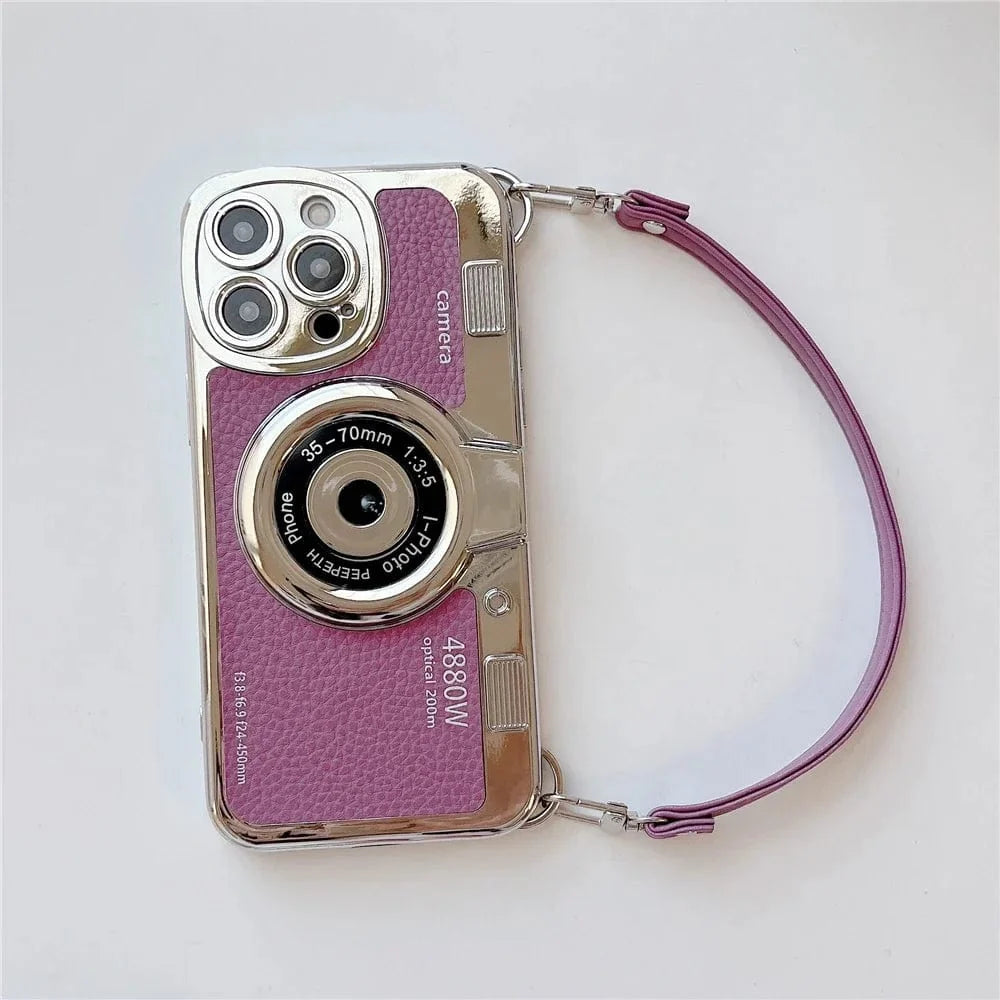 🎀Luxury Retro Stereo Camera Lanyard iPhone Case✨