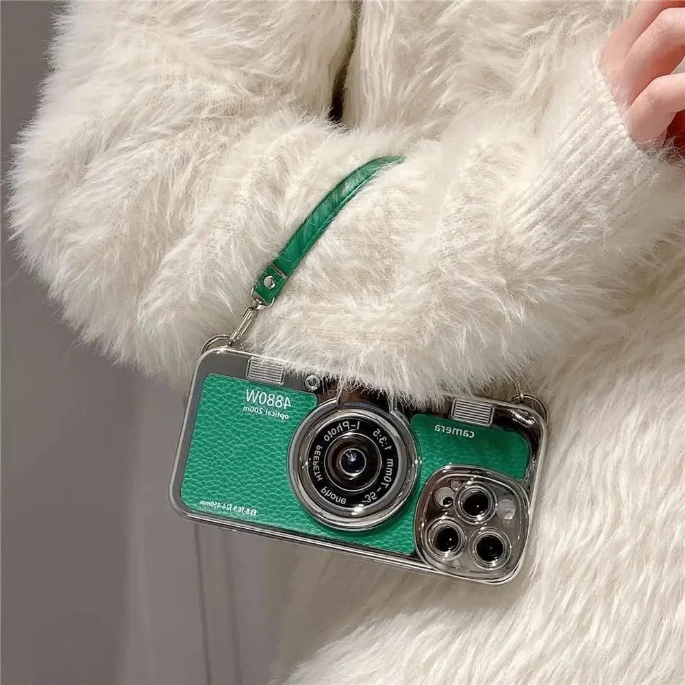 🎀Luxury Retro Stereo Camera Lanyard iPhone Case✨